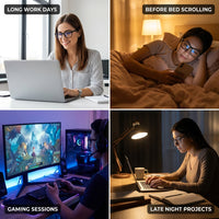 Stylish Blue Light Blocking Glasses for Women or Men - Ease Computer and Digital Eye Strain, Dry Eyes, Headaches and Blurry Vision - Instantly Blocks