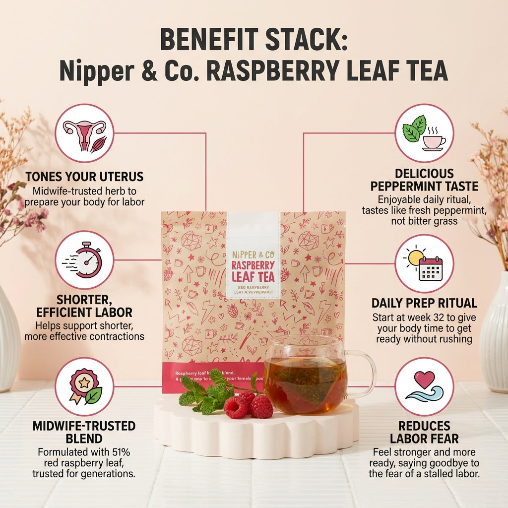 Red Raspberry Leaf Tea, Herbal Infusion for 3rd trimester