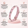 PU Leather Rhinestone Dog Collar - Soft Padded Pink Bling Dog Collar with Diamond Crystals & Metal Flowers for Female Dogs & Cats - Comfortable and Stylish for Walking & Running - M