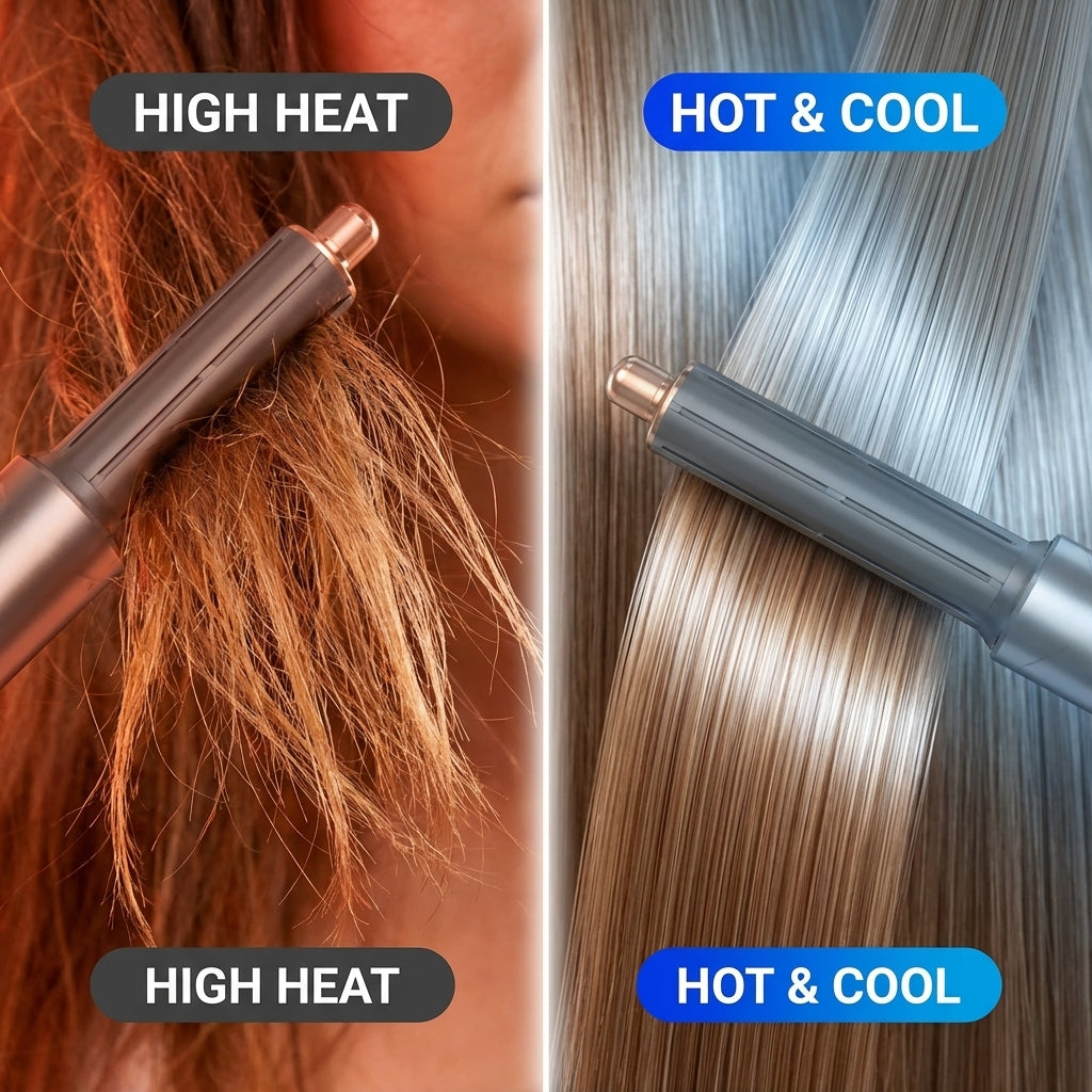 OSOJI 2-in-1 Hair Styler with 9 Hot & Cool Nozzles and Air Directionator, Straightener and Dryer for All Hair Types, with Travel Case| Hair Dryer